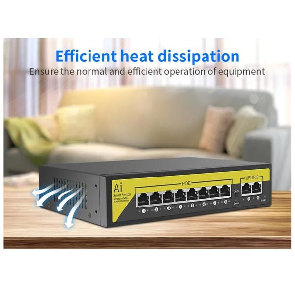 Gigabit Switch 8ports PoE SmartVision 08G20GB 8ports PoE All Gigabit + 2UPLINK de liaison montante