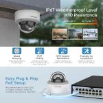 Kit Hikvision IP 4MP 8 Caméras PoE Audio Color Smart Hybride Light
